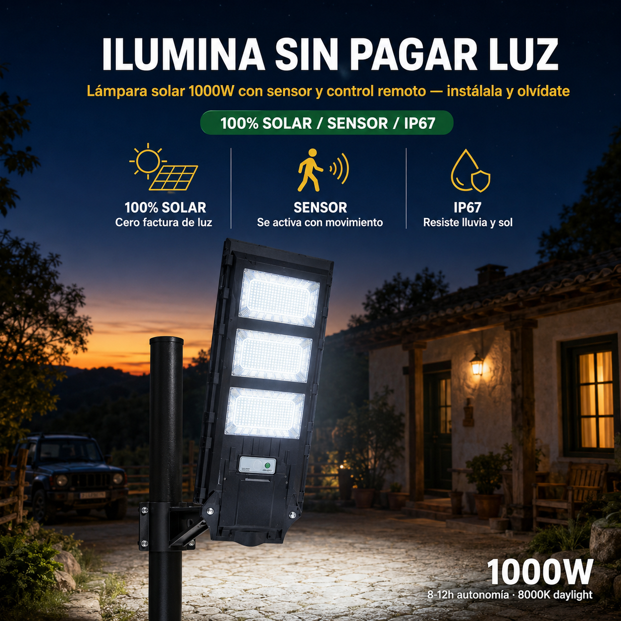 Lámpara Solar 1000W