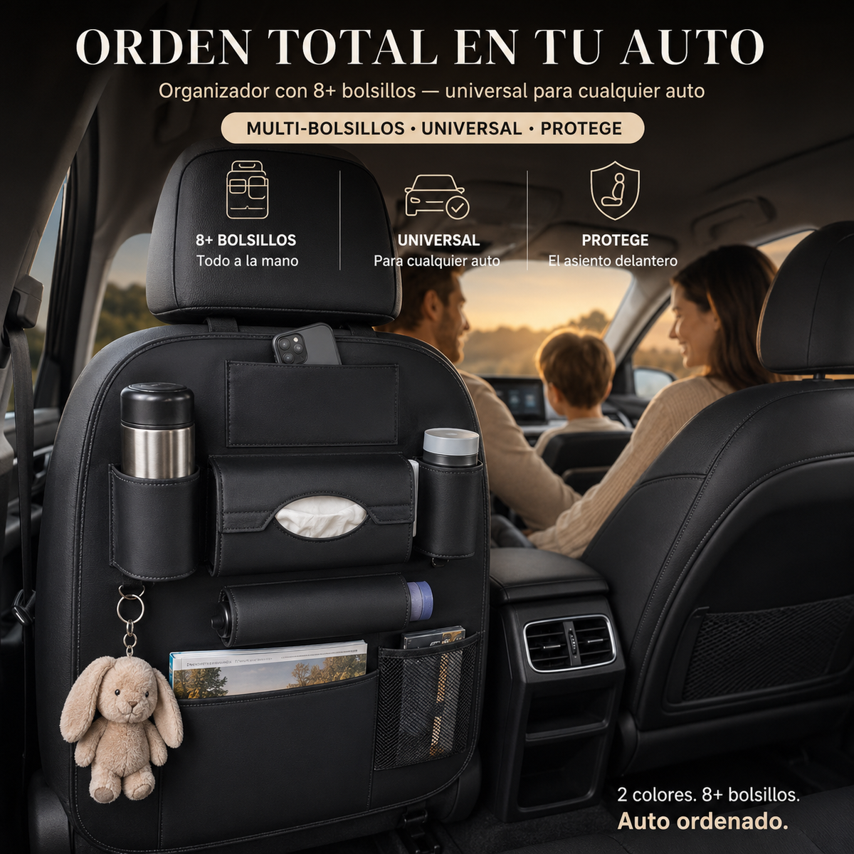 Organizador de asiento trasero