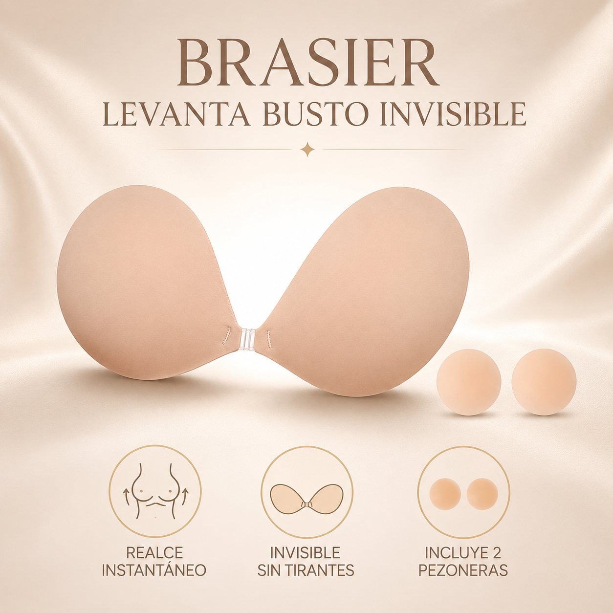Brasier Levanta Busto Invisible 2 x 1