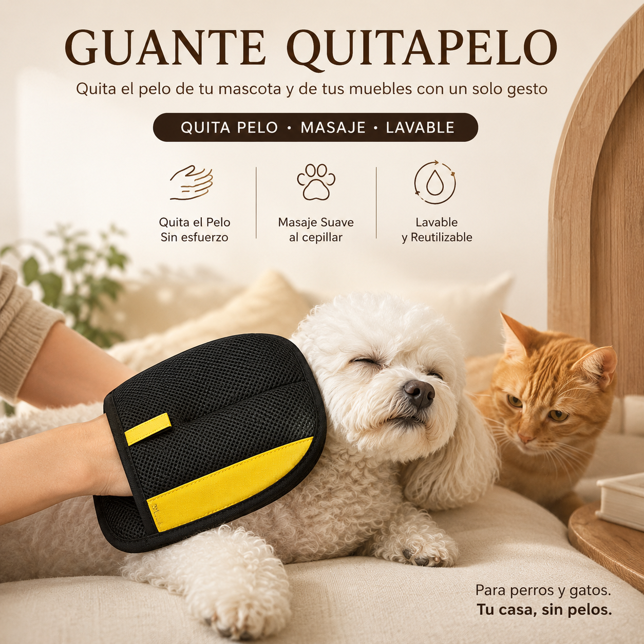 Guantes electrostáticos para pelo de mascotas